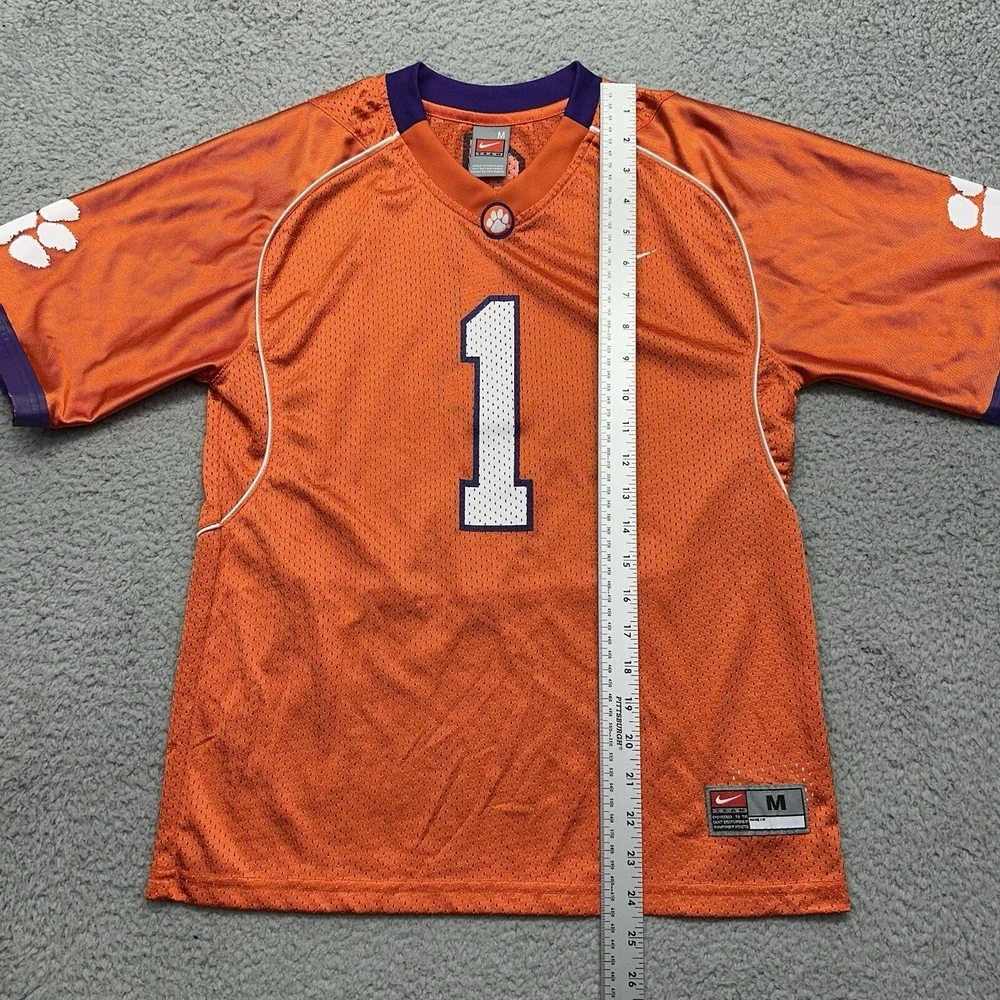 Nike Team Clemson University Tigers Orange #1 Youth Medium Home Football Jersey